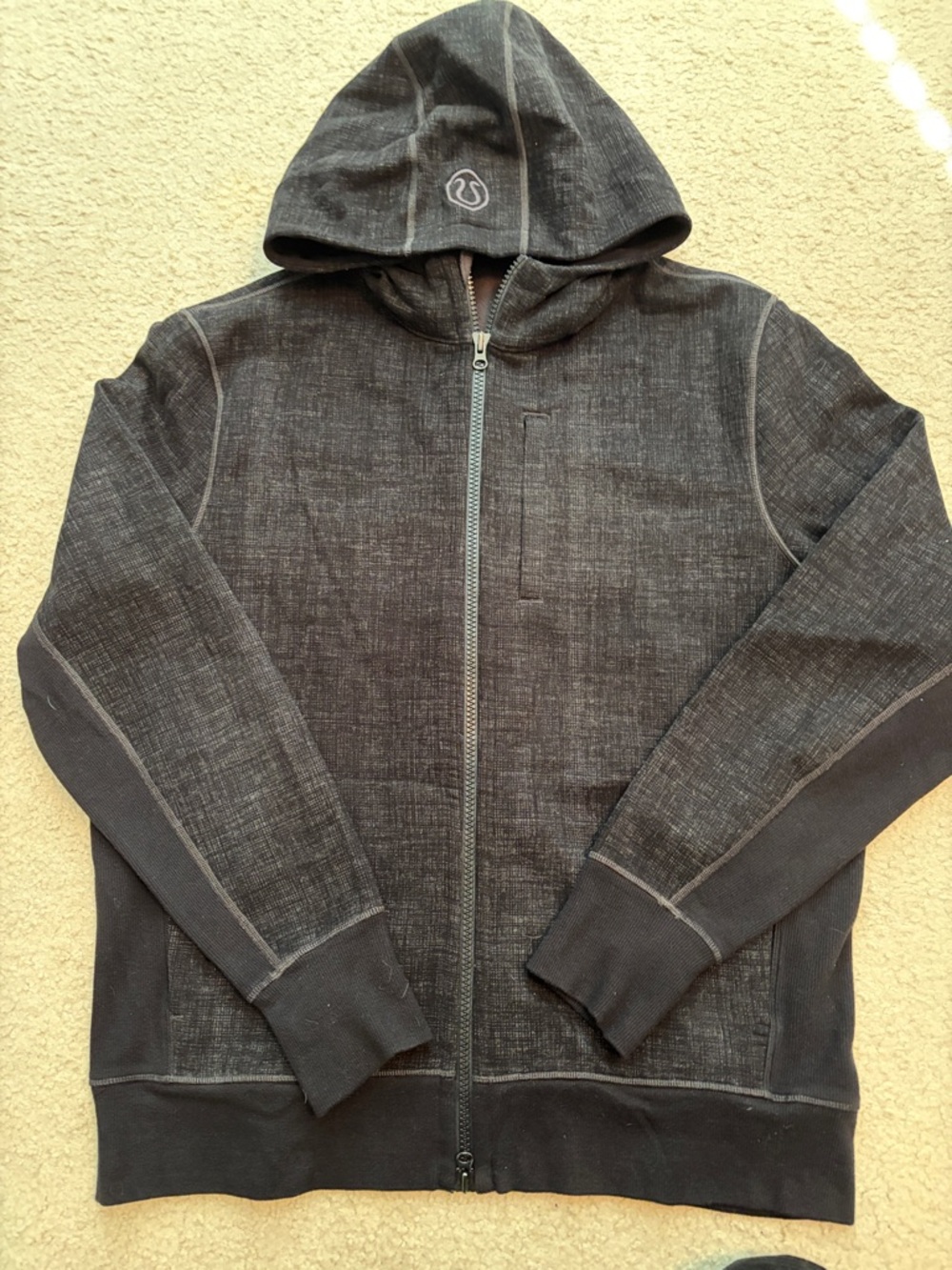 lululemon athletica Men’s Dark Charcoal Full-Zip Scuba Hoodie Hooded Sweatshirt